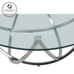 12mm tempere glass SS Coffee table with mirror gold stainless steel leg for