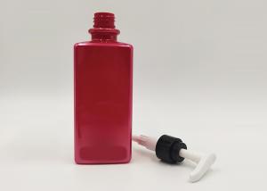 Quality Red 500ml Square Bottle PET Packaging For Shampoo Shower Gel Products wholesale
