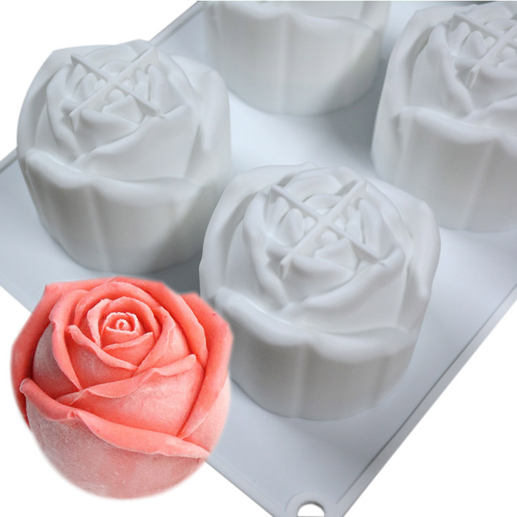 Cake Decoration Rose Shaped Silicone Mould 3D Food Grade Soap Molds