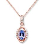 Wholesale 925 Sterling Silver Rose Gold Plated Oval Cut Tanzanite Pendant