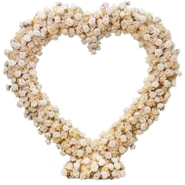 Colorful Floral Beauty Silk Red Heart-Shaped Arch Flowers for Wedding and Party