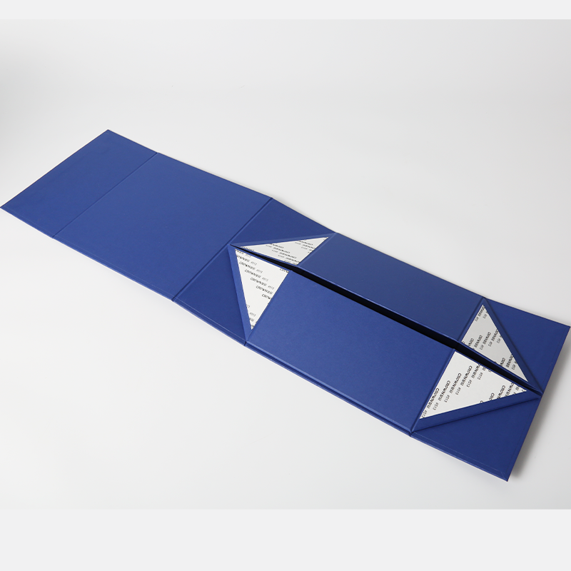 Custom Size Blue Magnetic Folding Box Paper Gift Packaging Box For Wine Bottle