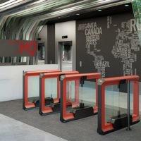 Quality Fitness Center Swing Barrier Turnstile Anti-Shock , Access Control Swing Automatic Gate wholesale