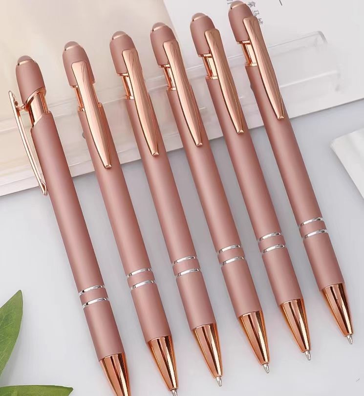 Metal press pen, aluminum rod, touch screen ballpoint pen company gift pen with custom logo exhibition pen