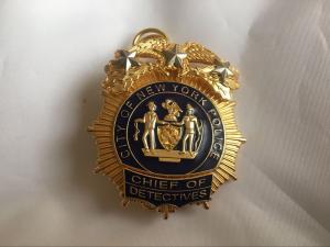 Quality Customized Gold Plated Metal Badge Metal Police Badge/Bodyguard Badge wholesale