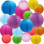 Colorful Chinese Paper Lamp Paper Lantern Decorations 6 Inch / 8 Inch