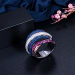 Hot Sale charms Ring 925 Rings For Women Blue Zircon Sparkle Ring Wedding Crown