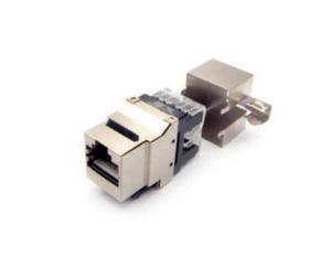 Quality Toolless CAT6A Shielded Keystone Jack CAT6A Keystone Coupler 180 Degree wholesale