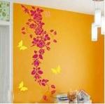 Contemporary Nontoxic Modern Wall Decoration Flower Stickers HB-118