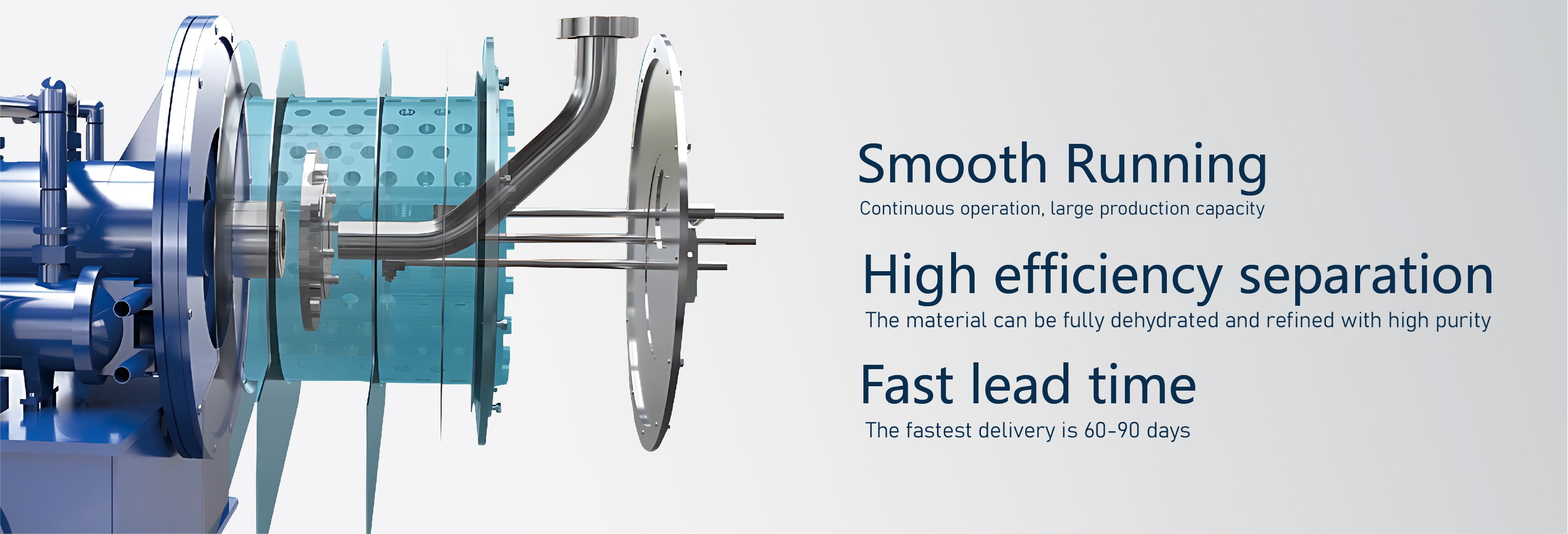 Horizontal 2 Stage Pusher Centrifuge Automatically Continuous Double Drums