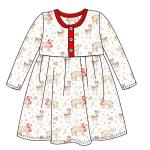 Christmas baby cotton printing dress outfits infant ruffle tops kids clothes