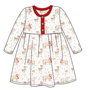 Quality Christmas baby cotton printing dress outfits infant ruffle tops kids clothes sets girls clothing set wholesale