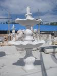 Natural stone fountain in garden