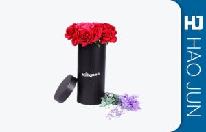 Quality Luxury Cardboard Flower Boxes Long Tube Handmade With Hot Stamping wholesale