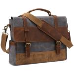 Canvas Vintage Retro Mens Leather Laptop Bag 15.6 Inch