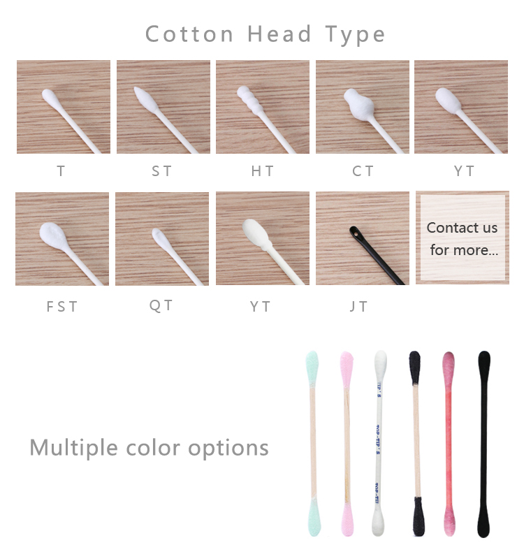 Wooden Handle Medical Cotton Swab , Sterile Cotton Buds High Absorbency