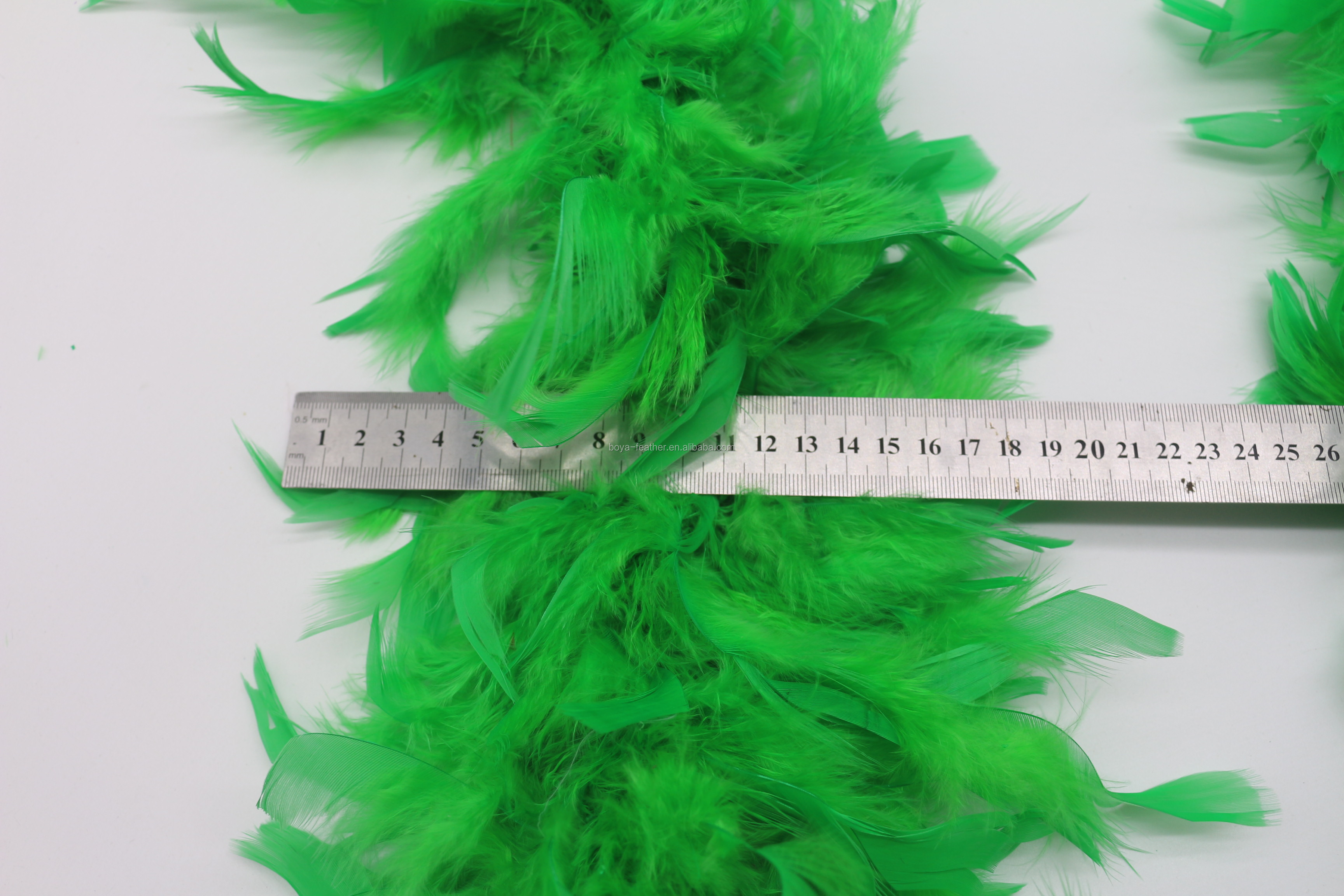 Marabou And Turkey Chandelle Feather Boa , Green Feather Scarf Festival Decoration