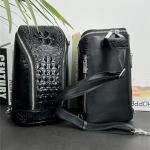 Authentic Crocodile Skin Men's Casual Chest Bag Small Travel Purse Genuine