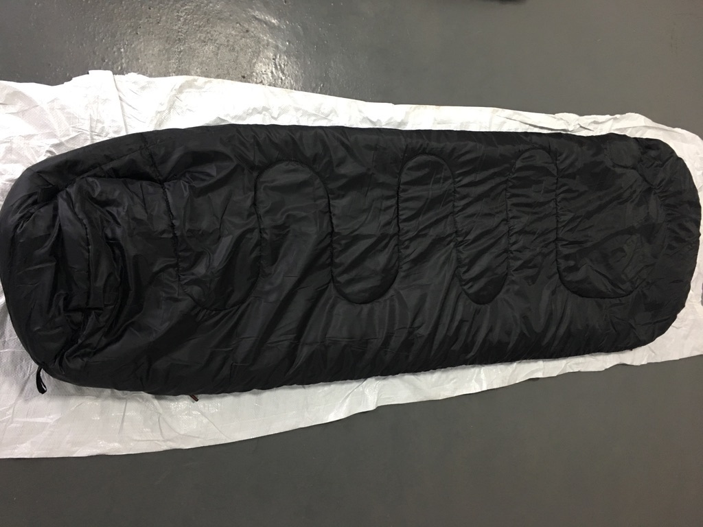 230x80x50CM Custom Black Orange Waterproof 190T Polyester Travel Mountain Sleeping Bags