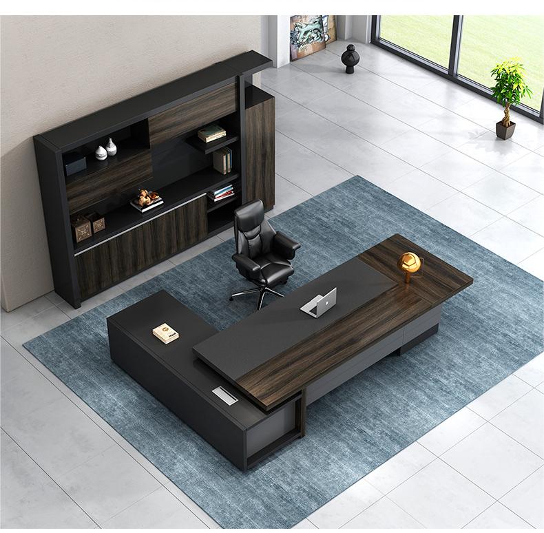 School MDF Luxury Executive Office Desk Set for Commercial Furniture CEO Office Table