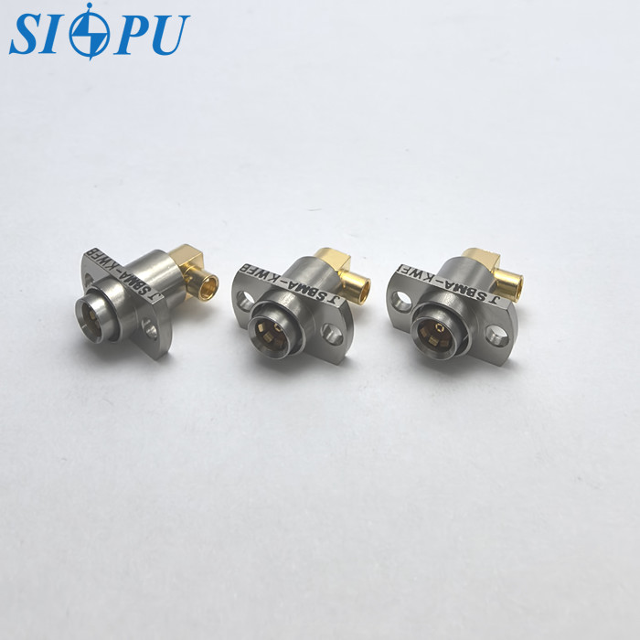 SBMA Female Bent Flange RF Coaxial Connector Connect 2 # Semi Flexible Or Semi Steel Cable
