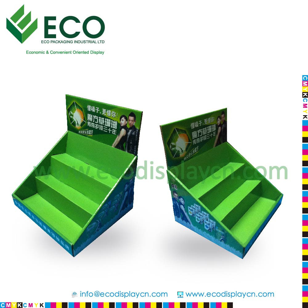 China Manufacture Wholesale 3 Tier Cardboard Book Counter Display