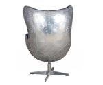 Tilted Spitfire Aluminium Aviation Swivel Egg Chair Aviator Leather Chair With