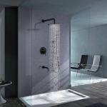 2 Handle 1 Spray Tub And Bathroom Shower Faucets Combo With Round Showerhead