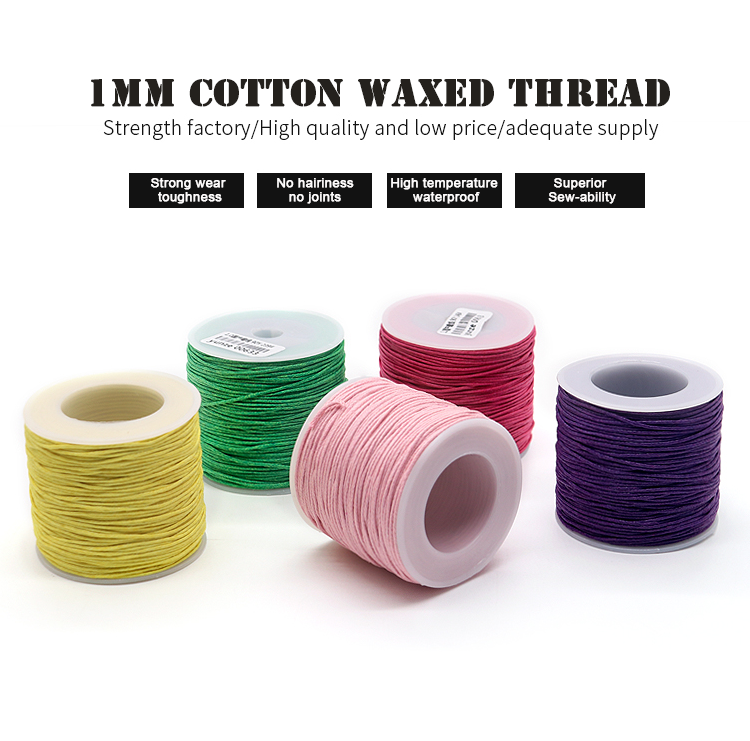 Waterproof Sewing Stitching Cotton Waxed Thread Cord for Leather 1mm