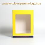 Yellow Tuck End Paper Packaging Box With Transparent Window for Mobile Phone