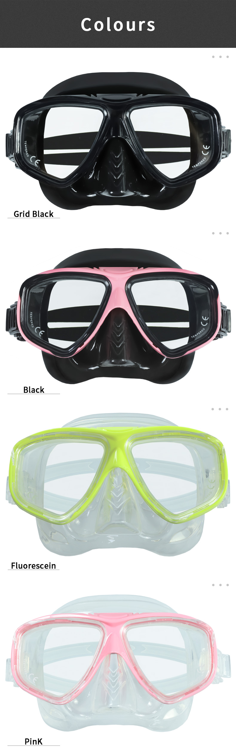 ODM Swimming Scuba Dive Snorkeling Goggles Mask For Adult Waterproof
