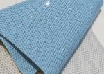 Light Blue Beautiful Perforated Leather Fabric Waterproof Leather Material