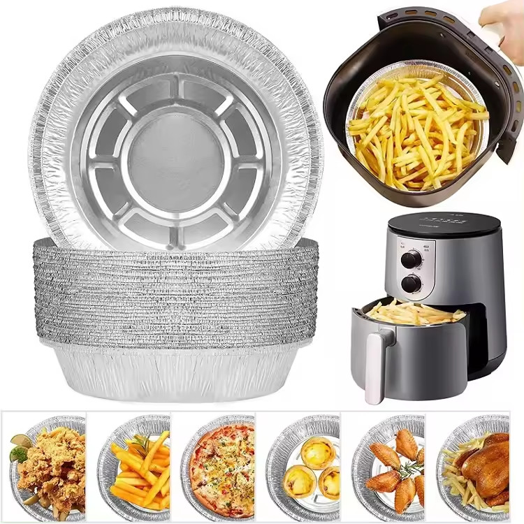 1L Round Aluminum Pans Shallow Aluminium Foil Pan Round Container Tray