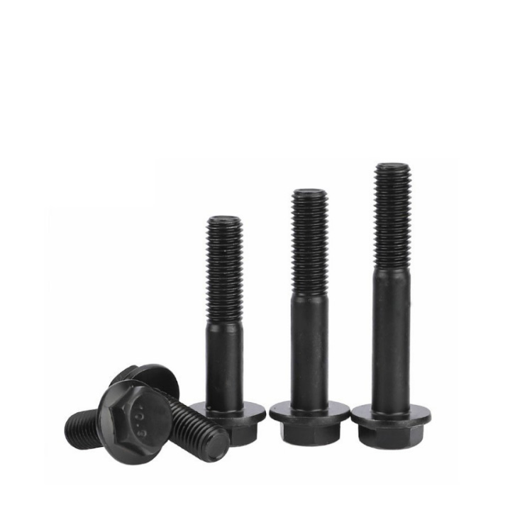 OEM Customized Service Provided Black Finish M6 M8 M10 M12 Zinc Hexagon Flange Bolt DIn6921