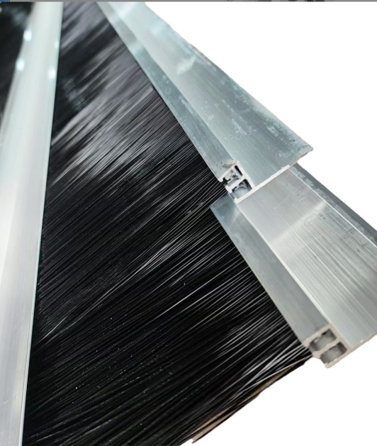 Customized Double Row Aluminum Alloy Brush Dust Prevention Brush Strip Seal Brush