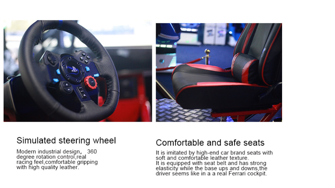 3 Screen 6 DOF VR Arcade Machine Race Car Coin Operated CE Certificate