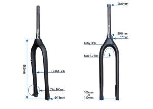 Quality 27.5 MTB Carbon Mountain Bike Fork Thru Alex 110mm&amp;100mm Bike Fork wholesale