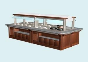 Quality Wood Structure Marble Stone Hot Buffet Counter, Commercial Buffet Equipment wholesale