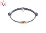 Bells Pendants Braided Lettering Mens Magnetic Bracelets