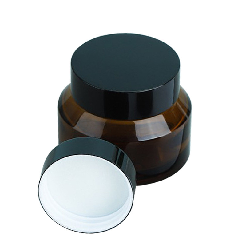 1OZ 1.8OZ 2.8OZ 3.5OZ Cosmetic Glass Jars Brownness Glass Lotion Containers