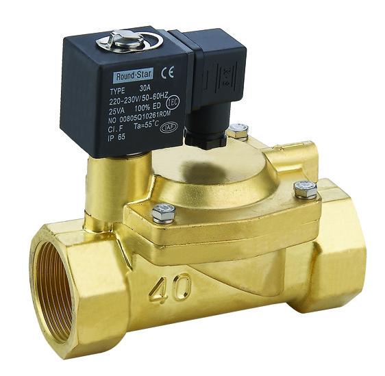 Brass 3 Inch Solenoid Valve Low Power Slowly Heating Up For Water / Air / Steam