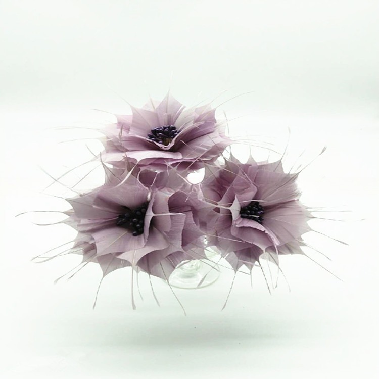 Revamp Your Millinery Game with 5*10 cm Goose Feather Flower Mount and Wire Accessory