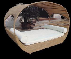 Quality Outdoor sunbed cushion rattan Sunbed Customized Special shape high quality sunbed---6116 wholesale