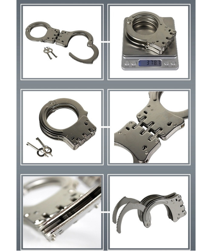 Folding Style Police Grade Handcuffs Primary Colors Diameter 45mm-76mm