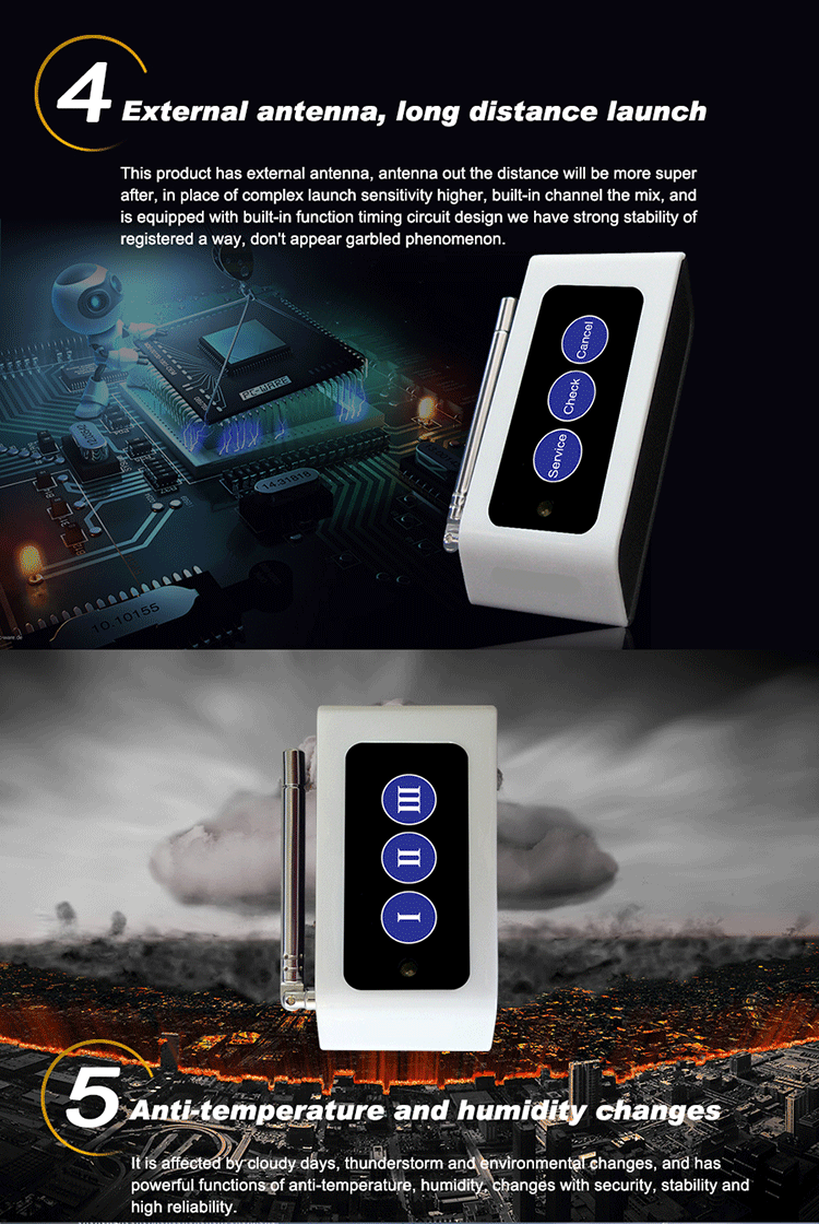long range signal table call bell 2.5km wireless push button