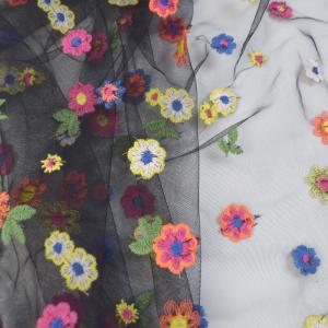 Quality 160CM Embroidery Good Nylon Soft Mesh Dress Fabric Tulle Lace wholesale