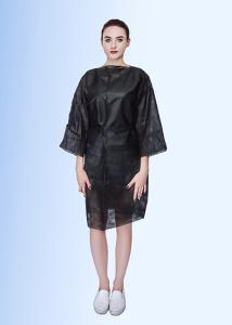 Quality Black Sterile Disposable Medical Gowns , Hospital Patient Gown With Half Sleeve wholesale