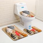 Dolphin Beach Toilet Seat Cushion Anti Skip Toilet Tank Cover Set