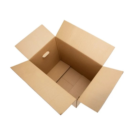 moving brown carton box with handle