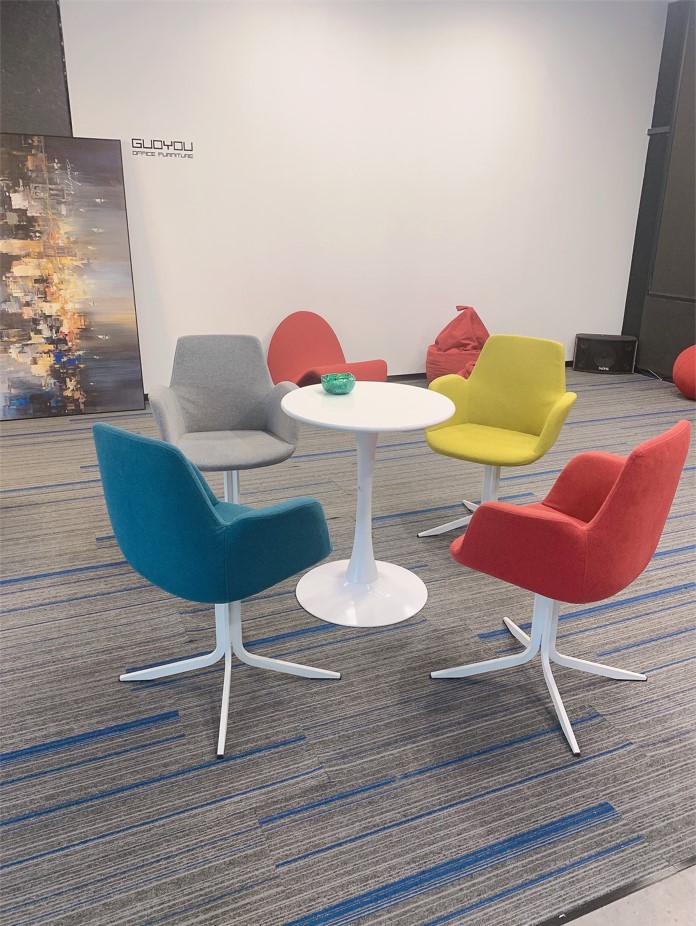 NO Folded Office Fashion Sofa Chair with Metal Legs and Multi-color Fabric Lounge